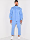 Ensemble pantalon et chemise à col rond