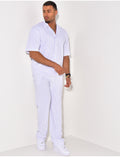 Ensemble pantalon et chemise à rayures