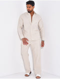 Ensemble pantalon et chemise à rayures