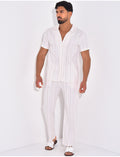 Ensemble pantalon et chemise à rayures