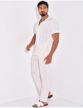 Ensemble pantalon et chemise à rayures