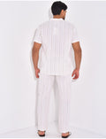 Ensemble pantalon et chemise à rayures
