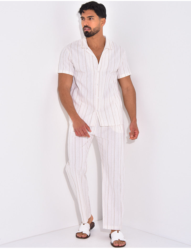 Ensemble pantalon et chemise à rayures
