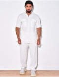Ensemble pantalon et chemise côtelé