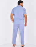 Ensemble pantalon et chemise effet chiné