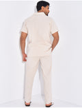 Ensemble pantalon et chemise effet chiné