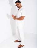 Ensemble pantalon et chemise effet chiné