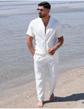 Ensemble pantalon et chemise effet chiné