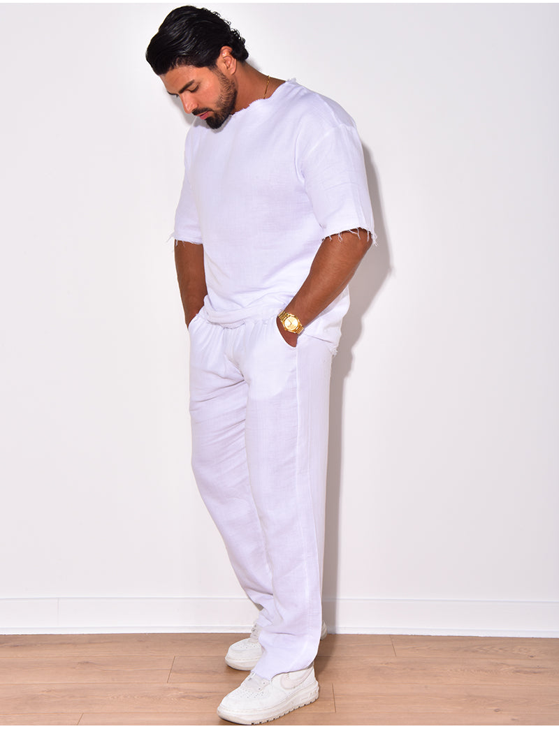 Ensemble pantalon et T-shirt effet décousu