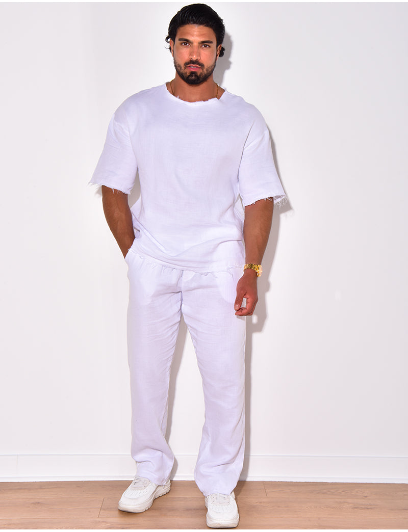 Ensemble pantalon et T-shirt effet décousu