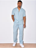 Ensemble pantalon et chemise en coton