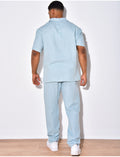 Ensemble pantalon et chemise en coton