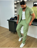 Ensemble pantalon et chemise en coton