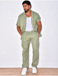 Ensemble pantalon et chemise en coton