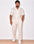 Ensemble pantalon et chemise en coton