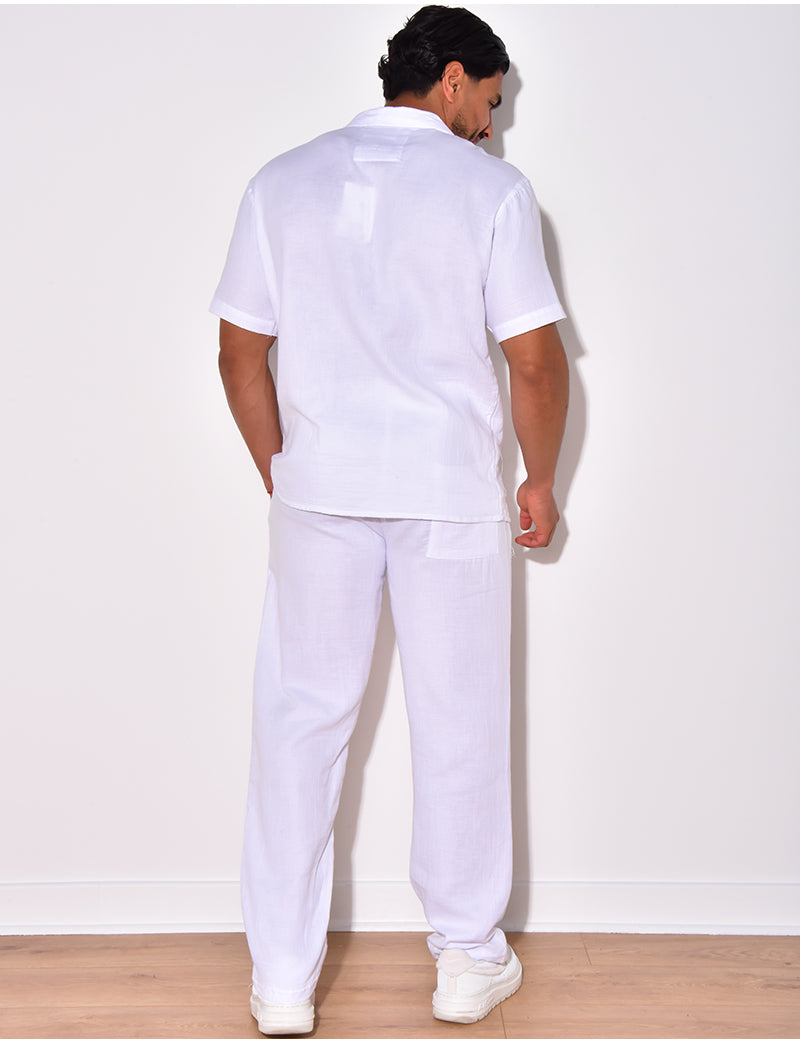 Ensemble pantalon et chemise en coton