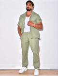 Ensemble pantalon et chemise en coton