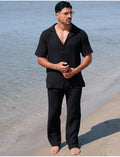 Ensemble pantalon et chemise en gaze de coton