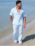 Ensemble pantalon et chemise en gaze de coton