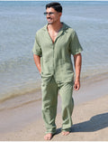 Ensemble pantalon et chemise en gaze de coton
