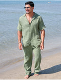 Ensemble pantalon et chemise en gaze de coton