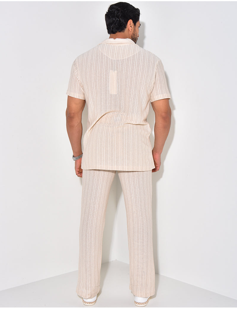 Ensemble pantalon et chemise en lin