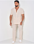 Ensemble pantalon et chemise en lin