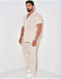 Ensemble pantalon et chemise en lin