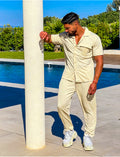Ensemble pantalon et chemise en relief
