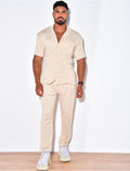 Ensemble pantalon et chemise en relief