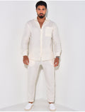 Ensemble pantalon et chemise manches longues en coton