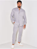 Ensemble pantalon et chemise manches longues en coton