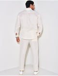 Ensemble pantalon et chemise manches longues en coton