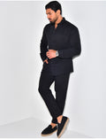 Ensemble pantalon et chemise manches longues en lin