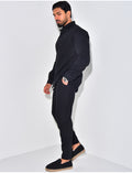 Ensemble pantalon et chemise manches longues en lin