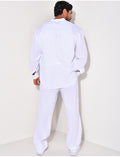 Ensemble pantalon et chemise manches longues oversize en coton