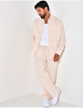 Ensemble pantalon et chemise manches longues oversize en coton