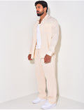Ensemble pantalon et chemise manches longues oversize en coton
