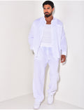 Ensemble pantalon et chemise manches longues oversize en coton