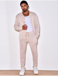 Ensemble pantalon et chemise manches longues plissé
