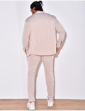 Ensemble pantalon et chemise manches longues plissé