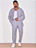 Ensemble pantalon et chemise manches longues plissé