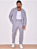Ensemble pantalon et chemise manches longues plissé