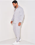 Ensemble pantalon et chemise manches longues texturé