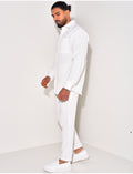 Ensemble pantalon et chemise manches longues texturé