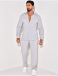 Ensemble pantalon et chemise manches longues texturé