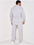 Ensemble pantalon et chemise manches longues texturé