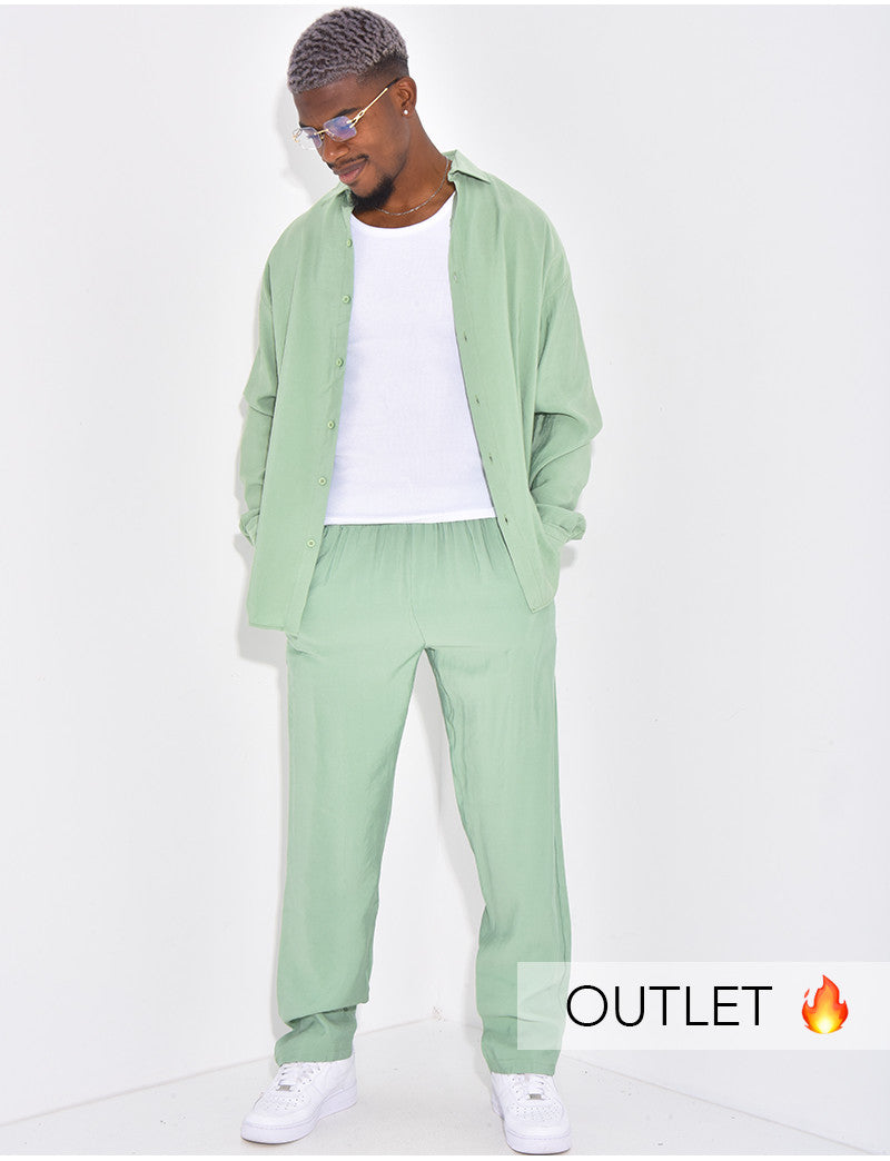 Ensemble pantalon et chemise manches longues