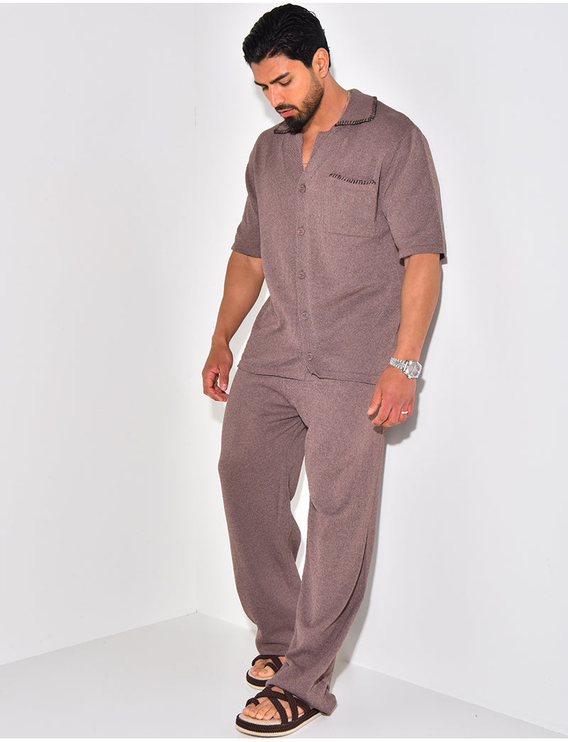 Ensemble pantalon et chemise manches longues