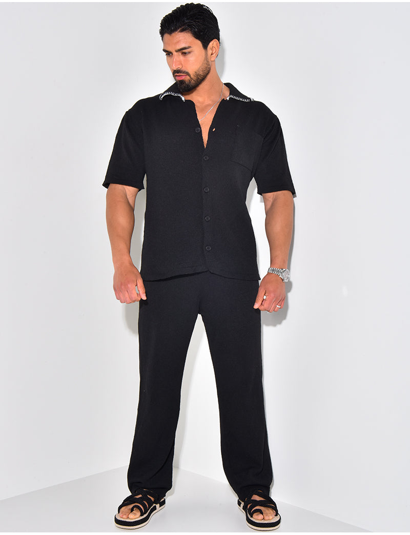 Ensemble pantalon et chemise manches longues